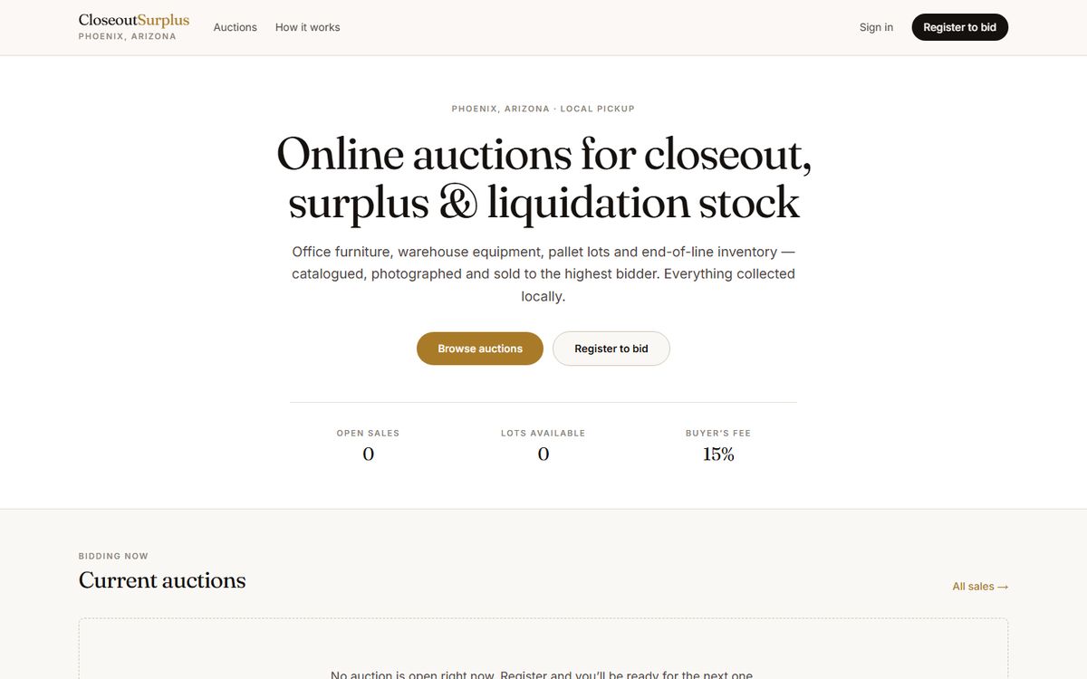 CloseoutSurplus website