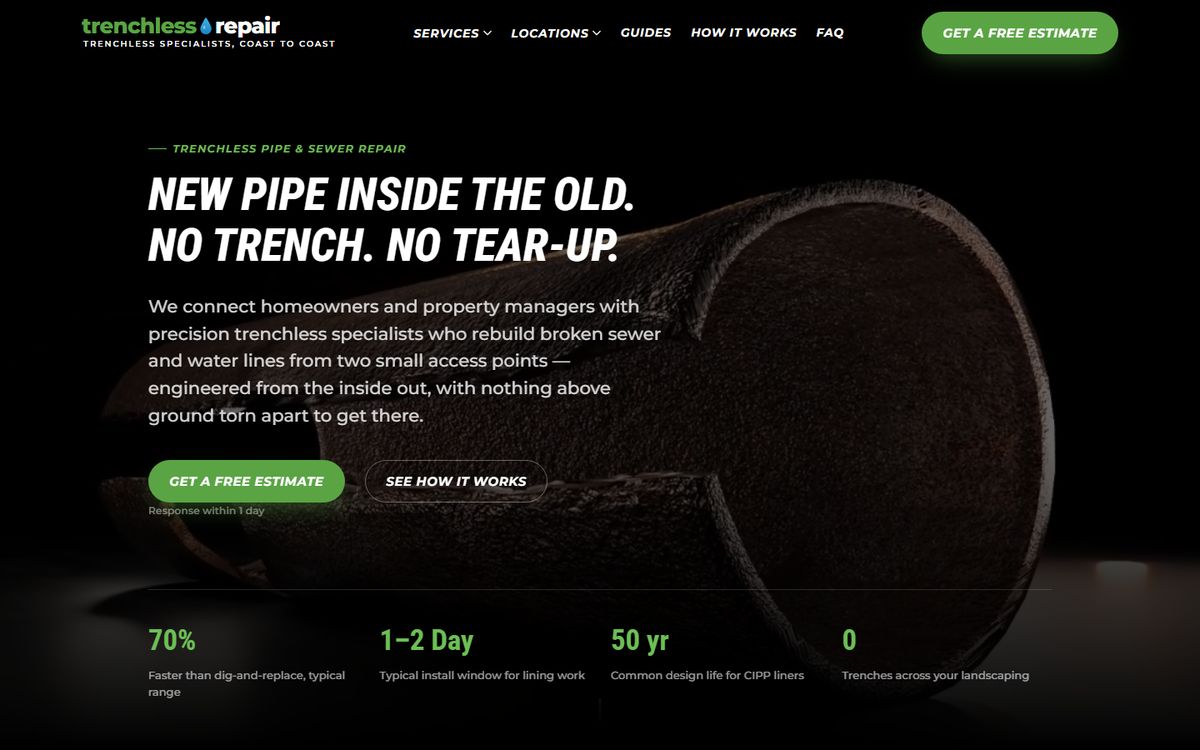 TrenchlessRepair.com website